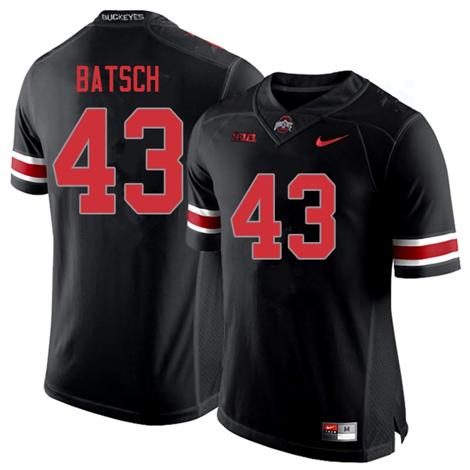 Ryan Batsch Ohio State Buckeyes Men's NCAA #43 Nike Blackout College Stitched Football Jersey TKT7056FJ